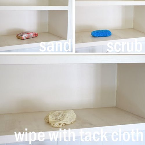 Painting Cabinet Shelves Prep